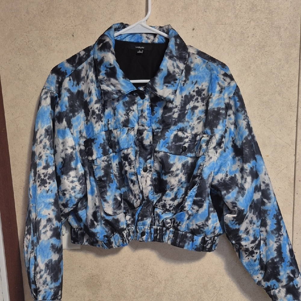 Labijou Blue and Black Bomber Jacket